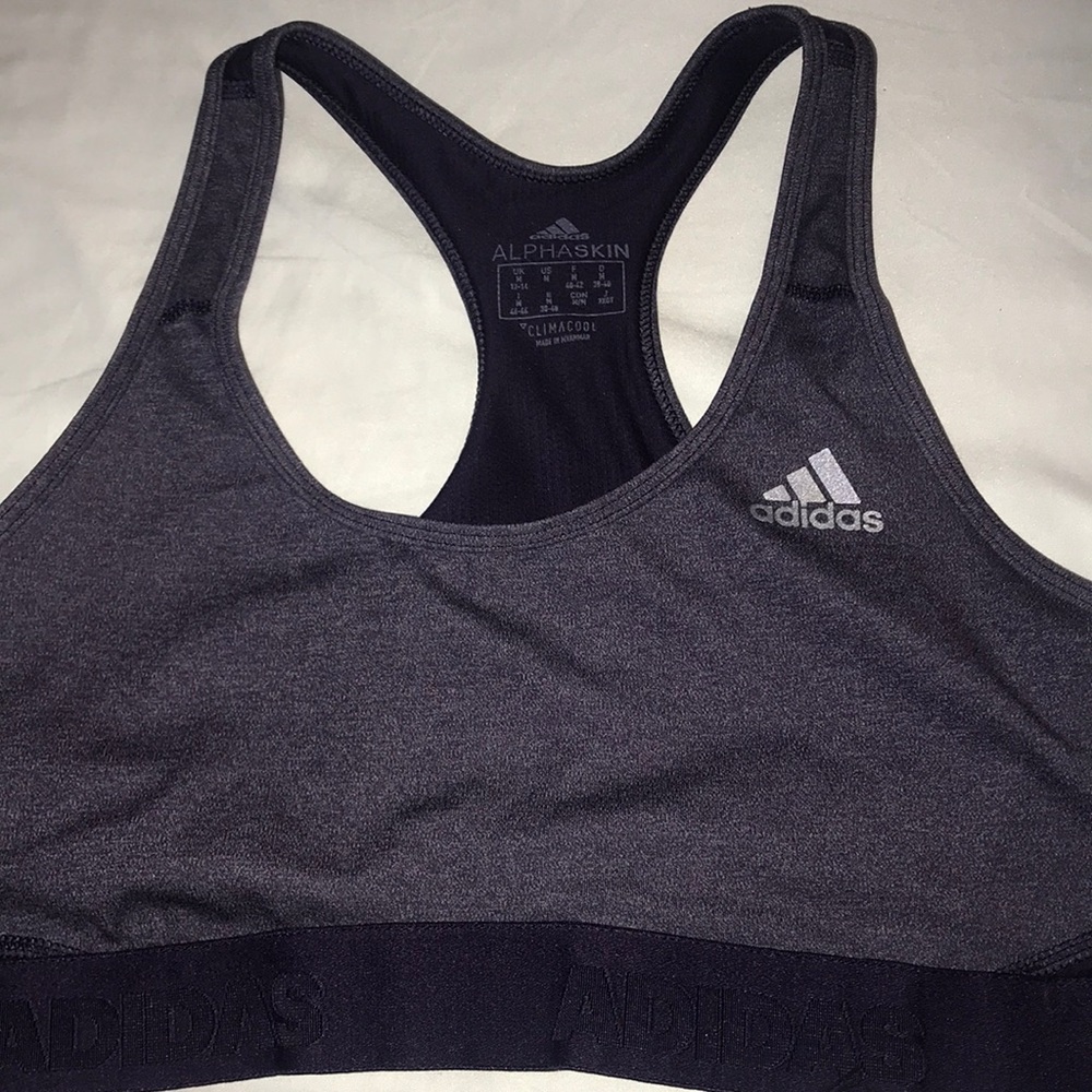 Purple Adidas sports bra, size large.